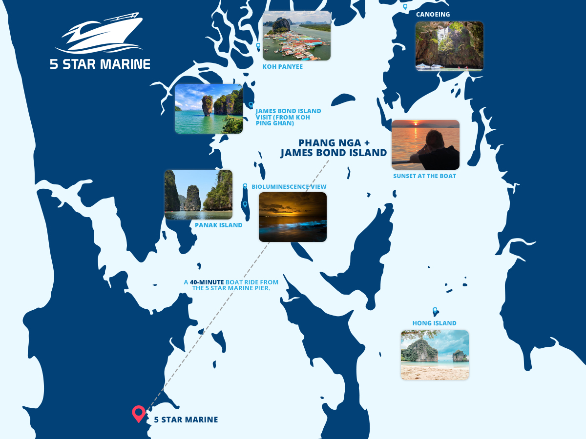 5 Star Marine Map Per Destination - Phang Nga James Bond Island (03-22-23)